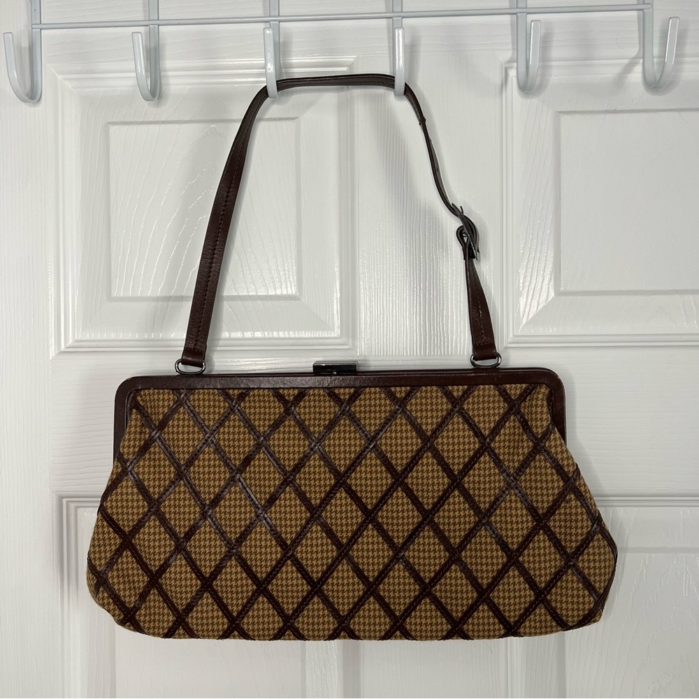 Brown Checkered Women's Handbag
